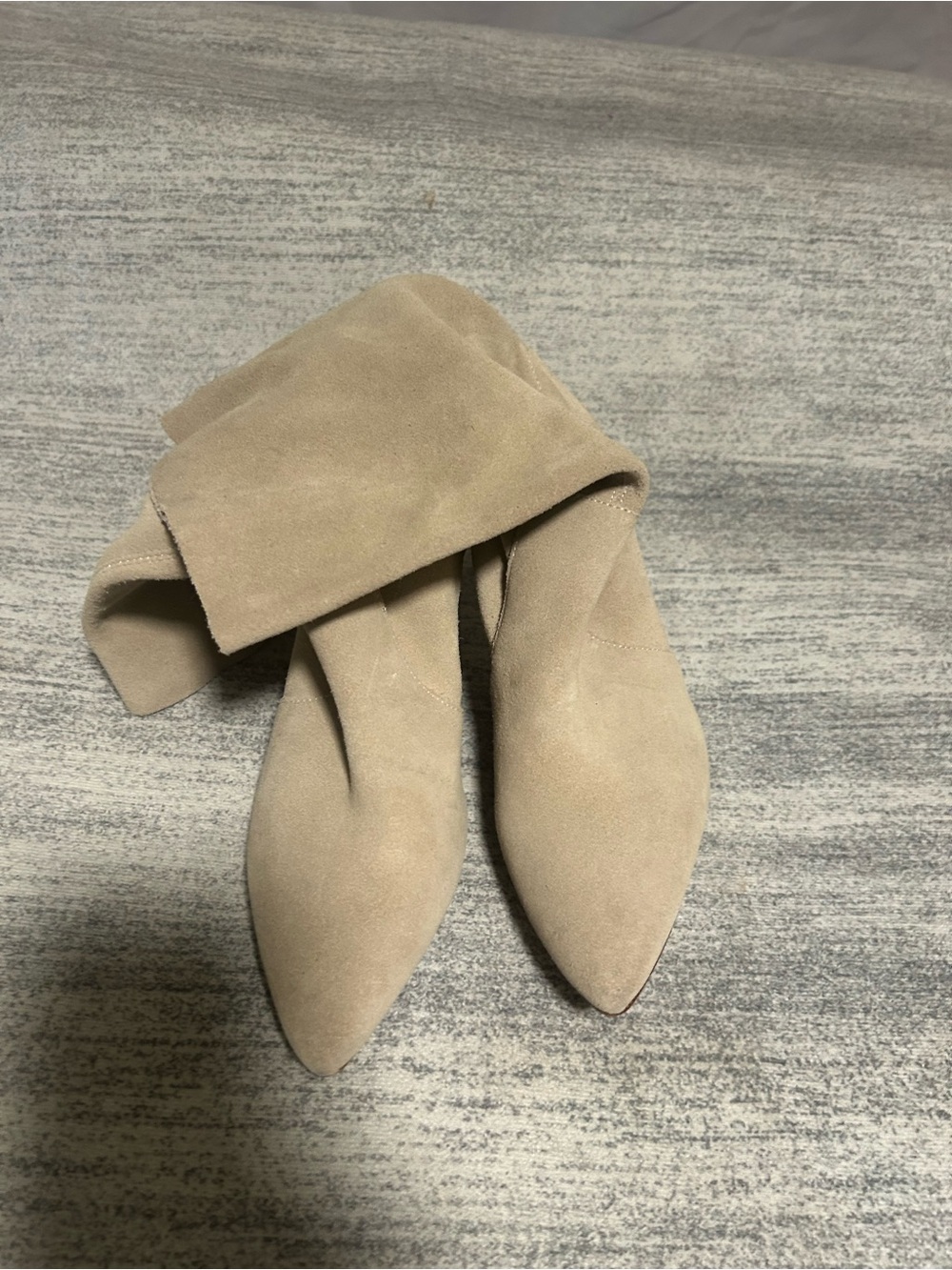 Suede banana republic Pointed-Toe Over-the-Knee Boots — Beige